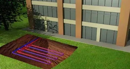 Building showing horizontal closed loop systems